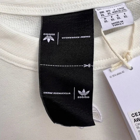 Adidas x Alexander‎ Wang White Ivory XL Crewneck NWT - Picture 3 of 6